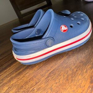 CROCS Kids Clogs - Navy Blue with Red Stripe